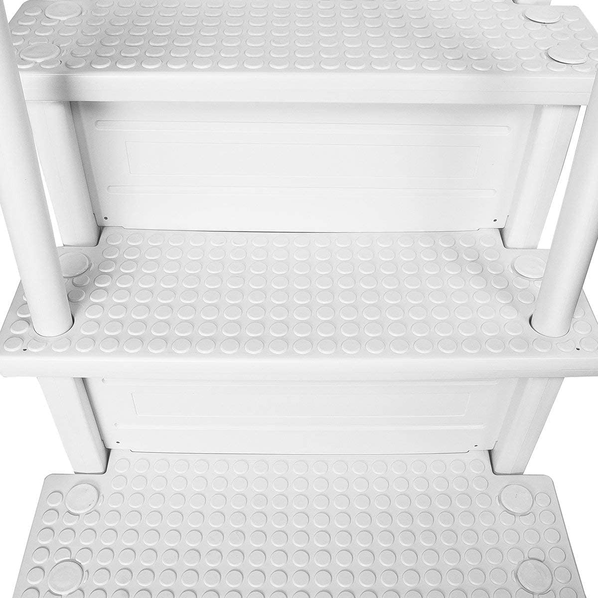 2026 Select Anti-Slip in-Pool Steps | Gray | for Above Ground Swimming Pools | Can Mount to Decks 48′′ to 54′′ H | Safety Stairs Capacity Up to 300 lbs
