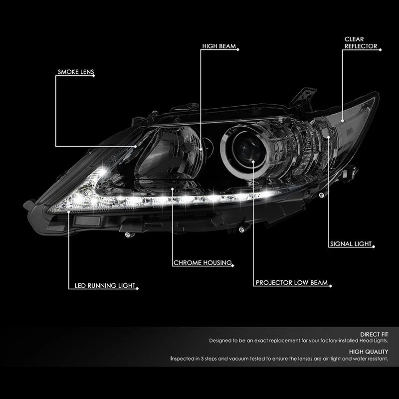 LED DRL Projector Headlights 13-15 Lexus ES300h, ES350