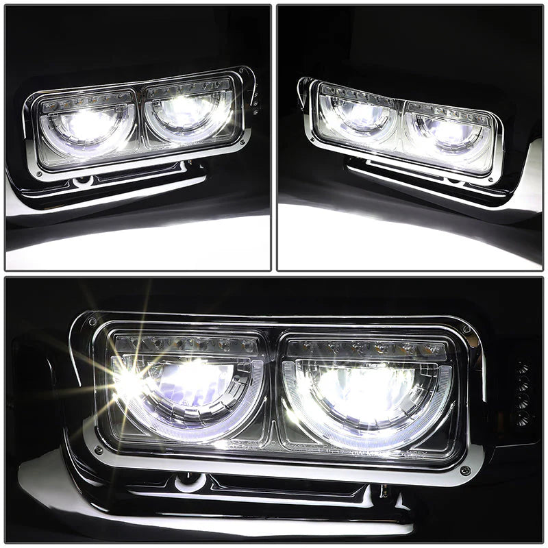 LED DRL Halo Headlights 81-88 Peterbilt 359, 87-07 379, 08-21 389