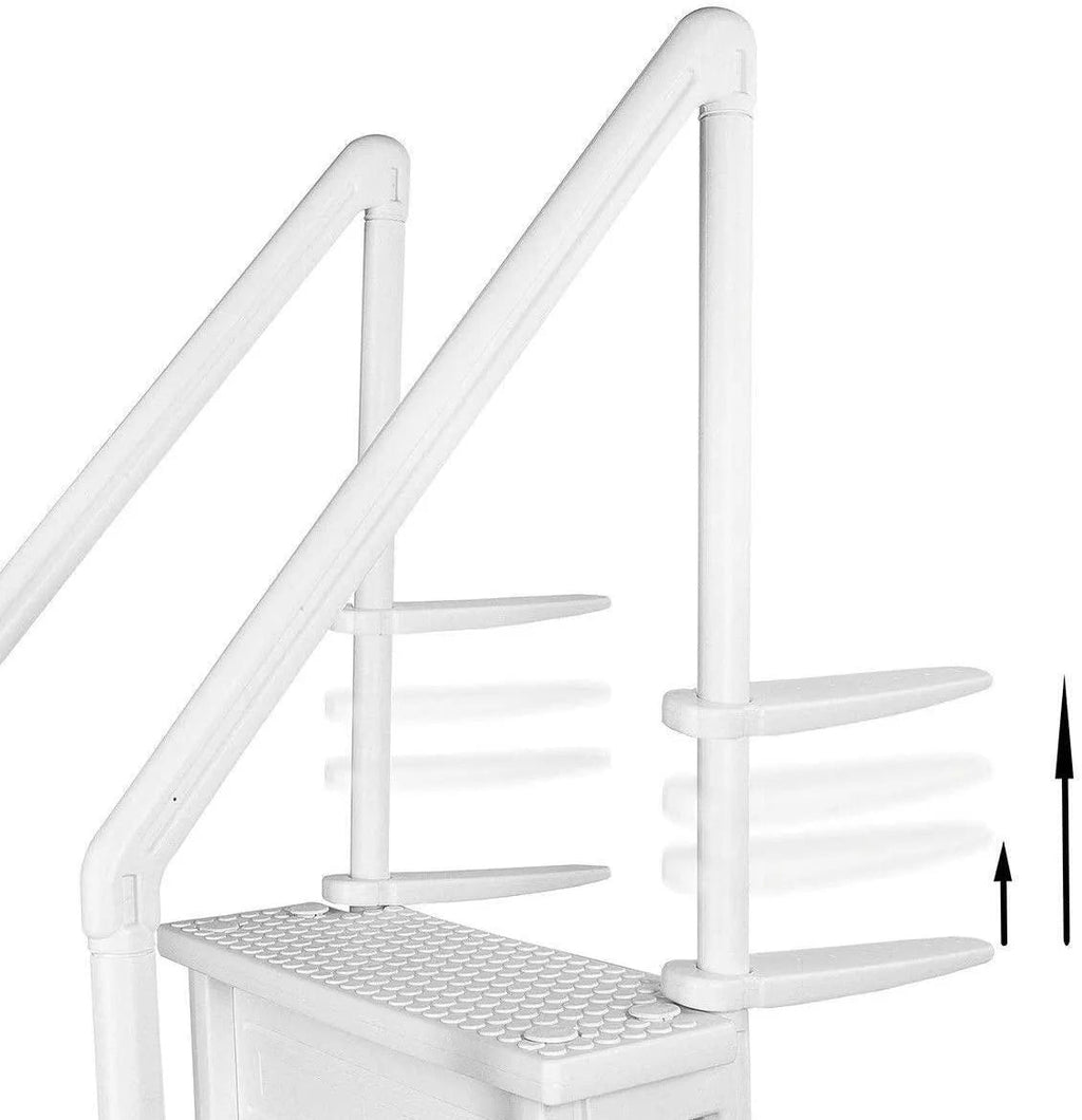 2026 Select Above Ground Anti-Slip Pool Steps to Deck | Safety Swimming Pool Ladder | Designed for Above Ground Swimming Pools | Holds Up to 400 Pounds | White
