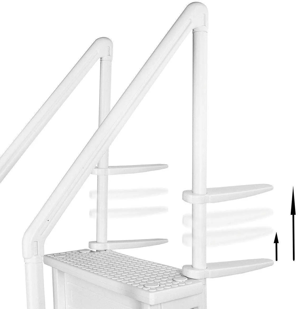 2026 Select Above Ground Anti-Slip Pool Steps to Deck | Safety Swimming Pool Ladder | Designed for Above Ground Swimming Pools | Holds Up to 400 Pounds | White