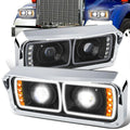 LED DRL Halo Headlights 86-07 Kenworth T600A Peterbilt 378 379