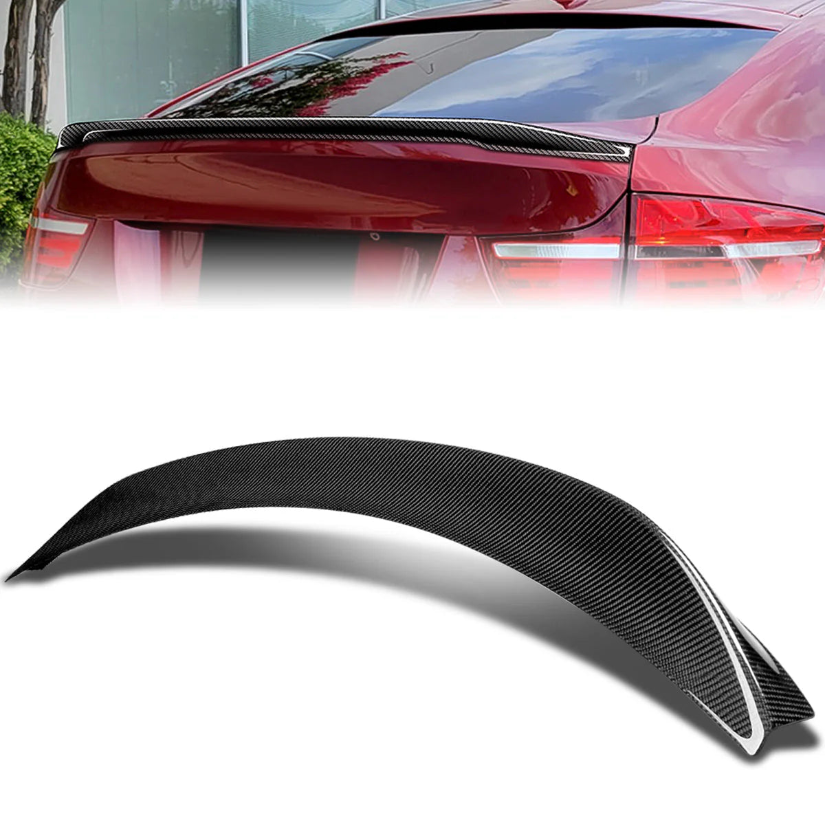 P2-Style Carbon Fiber Rear Trunk Lid Spoiler 08-14 BMW X6 E71