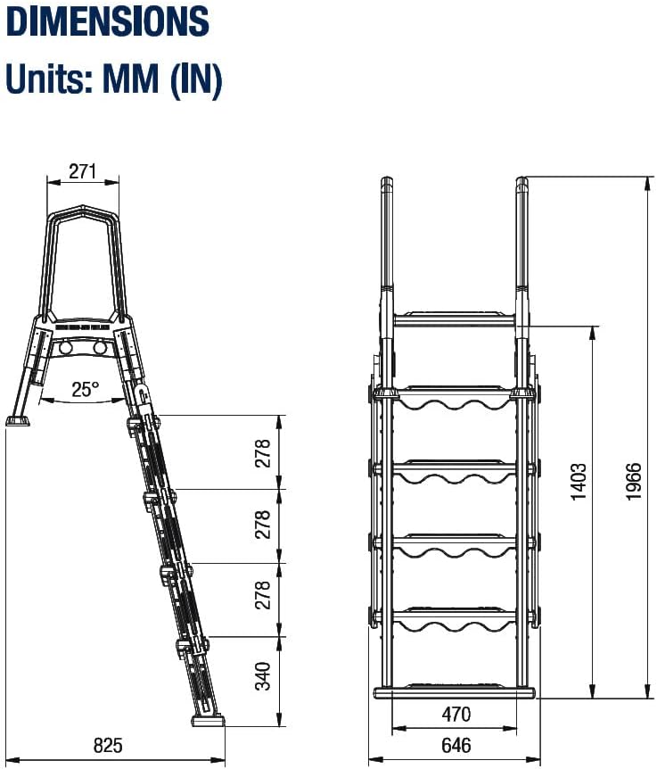 2026 Select Anti-Slip in-Pool Steps | Gray | for Above Ground Swimming Pools | Can Mount to Decks 48′′ to 54′′ H | Safety Stairs Capacity Up to 300 lbs