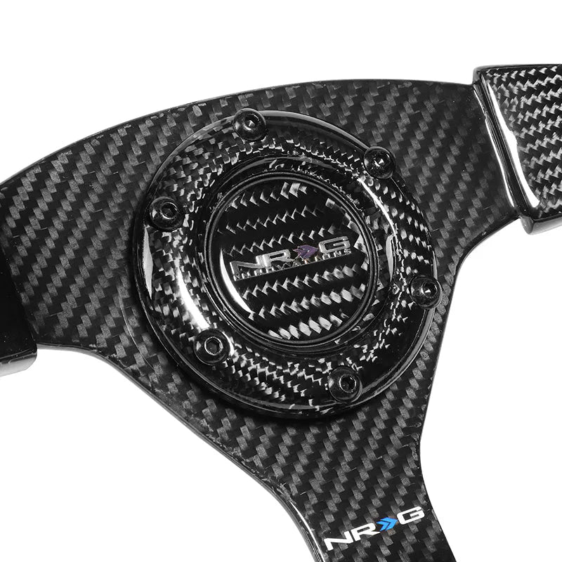 350mm Flat Dish Carbon Fiber Spoke Steering Wheel Universal