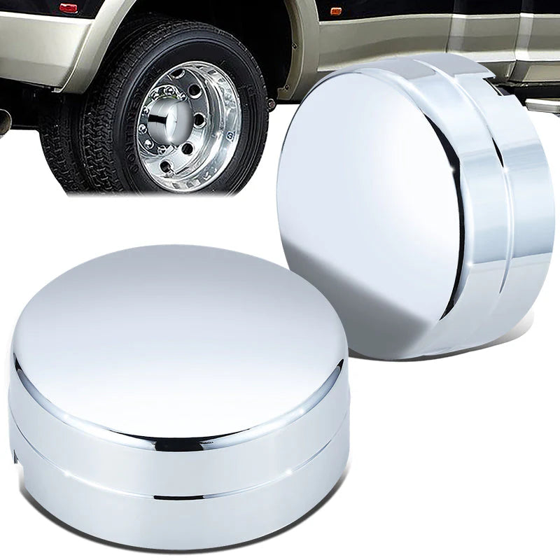 Pair Blank Faced Style Rear Wheel Center Caps 03-18 Dodge Ram 3500 DRW