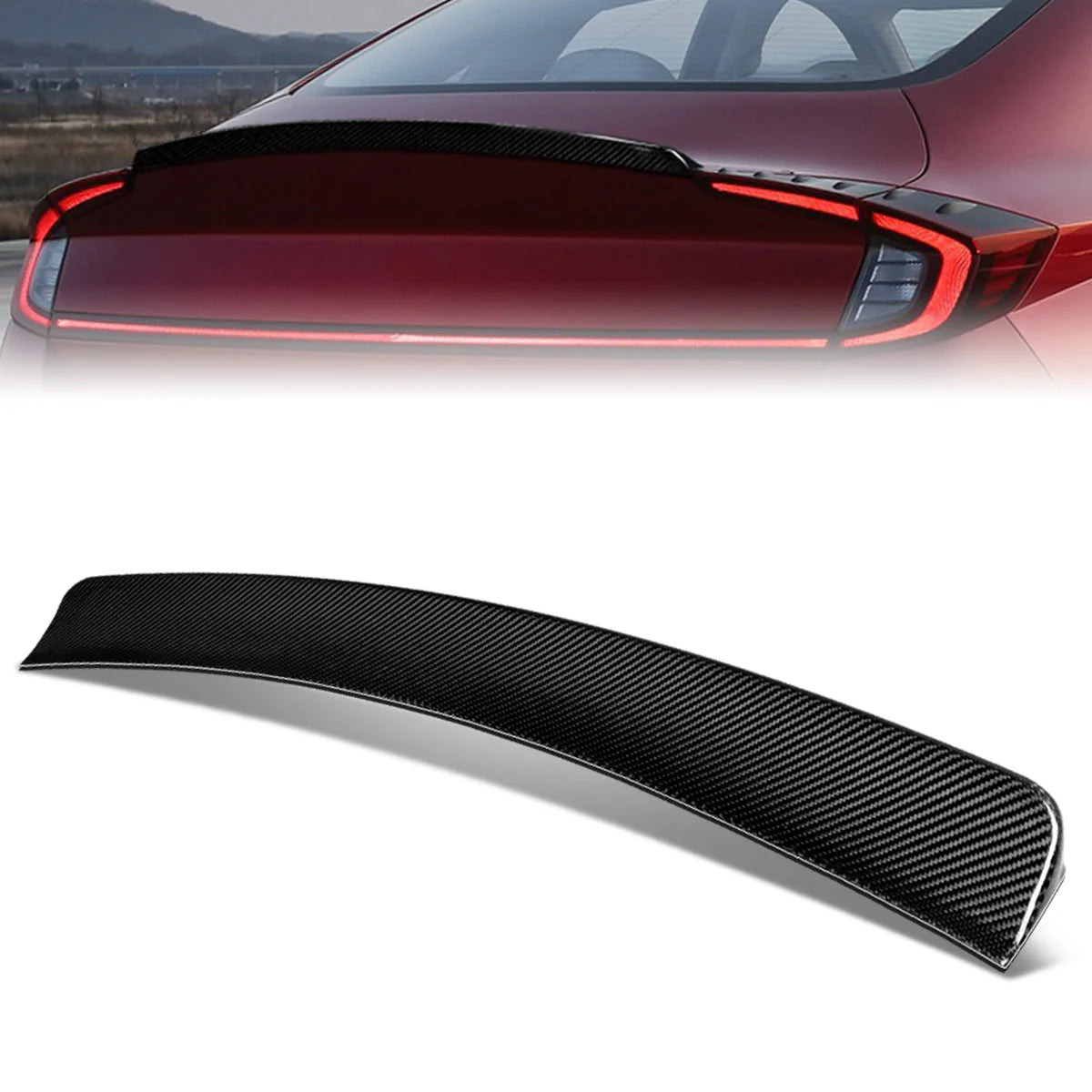 OE-Style Carbon Fiber Rear Trunk Lid Spoiler 20-22 Hyundai Sonata