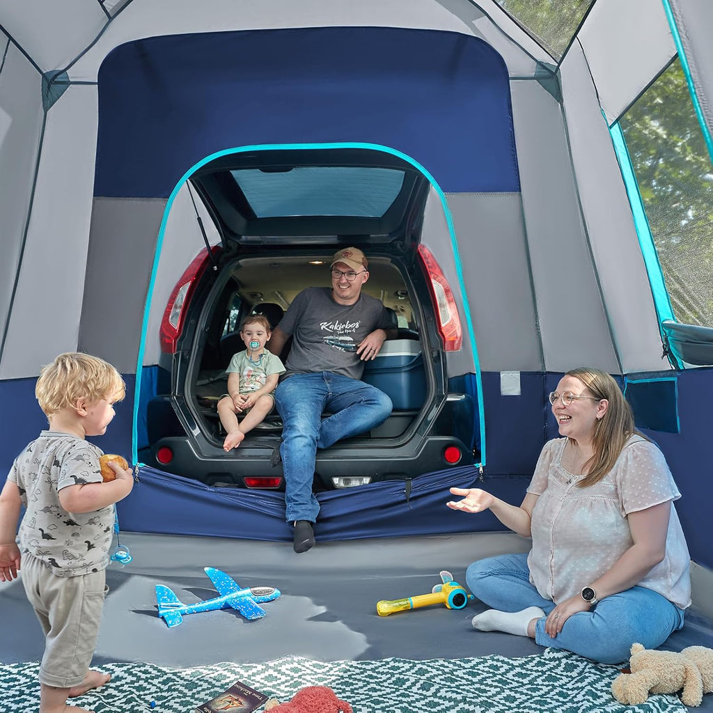 2026 5-9 Person SUV Tent with Screen Porch and Awning for Family Camping, Weather Resistant and Portable Van or Car Tent, Includes Rainfly and Storage Bag, 13' W X 10' L X 7.1' H