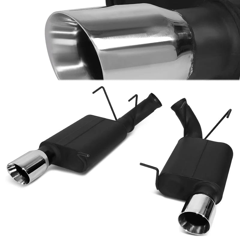 Axle-back Exhaust Systems w/3.75 in. OD Stainless Steel Muffler Tip 11-12 Ford Mustang 5.0L 5.4L 2Pcs