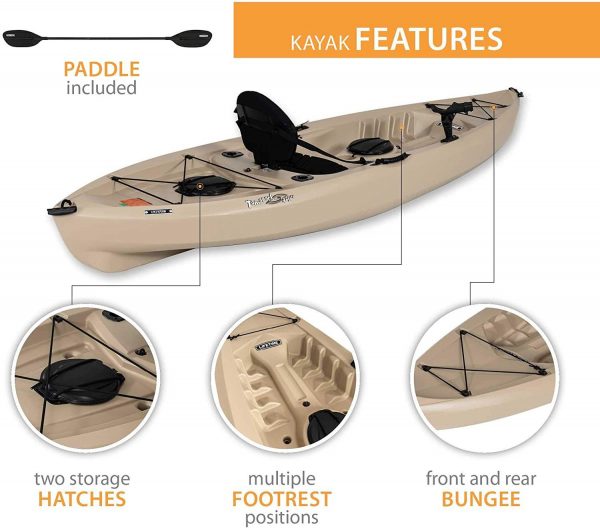 2026 Lifetime 90806 Tamarack Angler 100 Fishing Kayak C 2 Pack (Paddles Included)