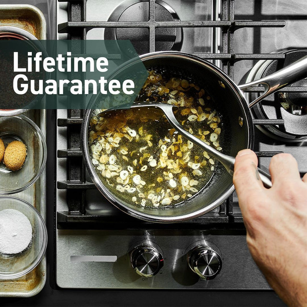 2026 HexClad Hybrid Nonstick 6-Piece Pot Set with 2 Silicone Trivets, 2, 3, and 8-Quart Pots with Tempered Glass Lids, Stay-Cool Handles, Dishwasher-Friendly, Induction-Ready, Compatible with All Cooktops