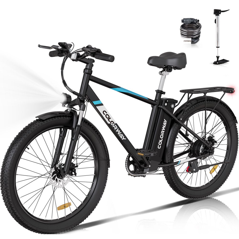 2026 500W Electric Bike, 26′′x3.0′′ Tires, 36V/15Ah, Shimano 7-Speed, Carbon Steel, LCD Display, IP54 Waterproof