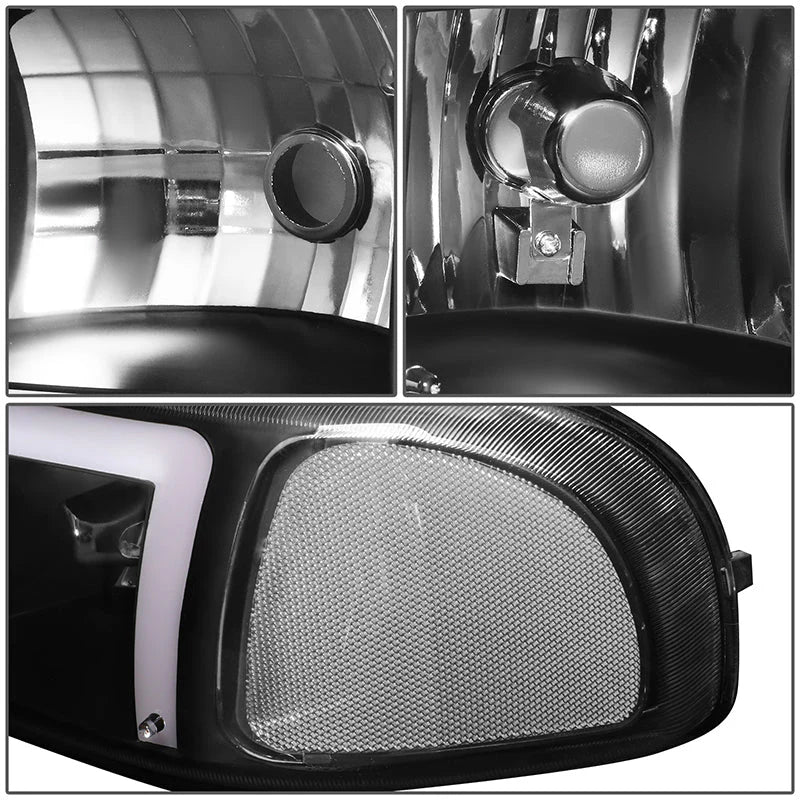 LED DRL Switchback Headlights 01-06 GMC Sierra 1500 Yukon Denali