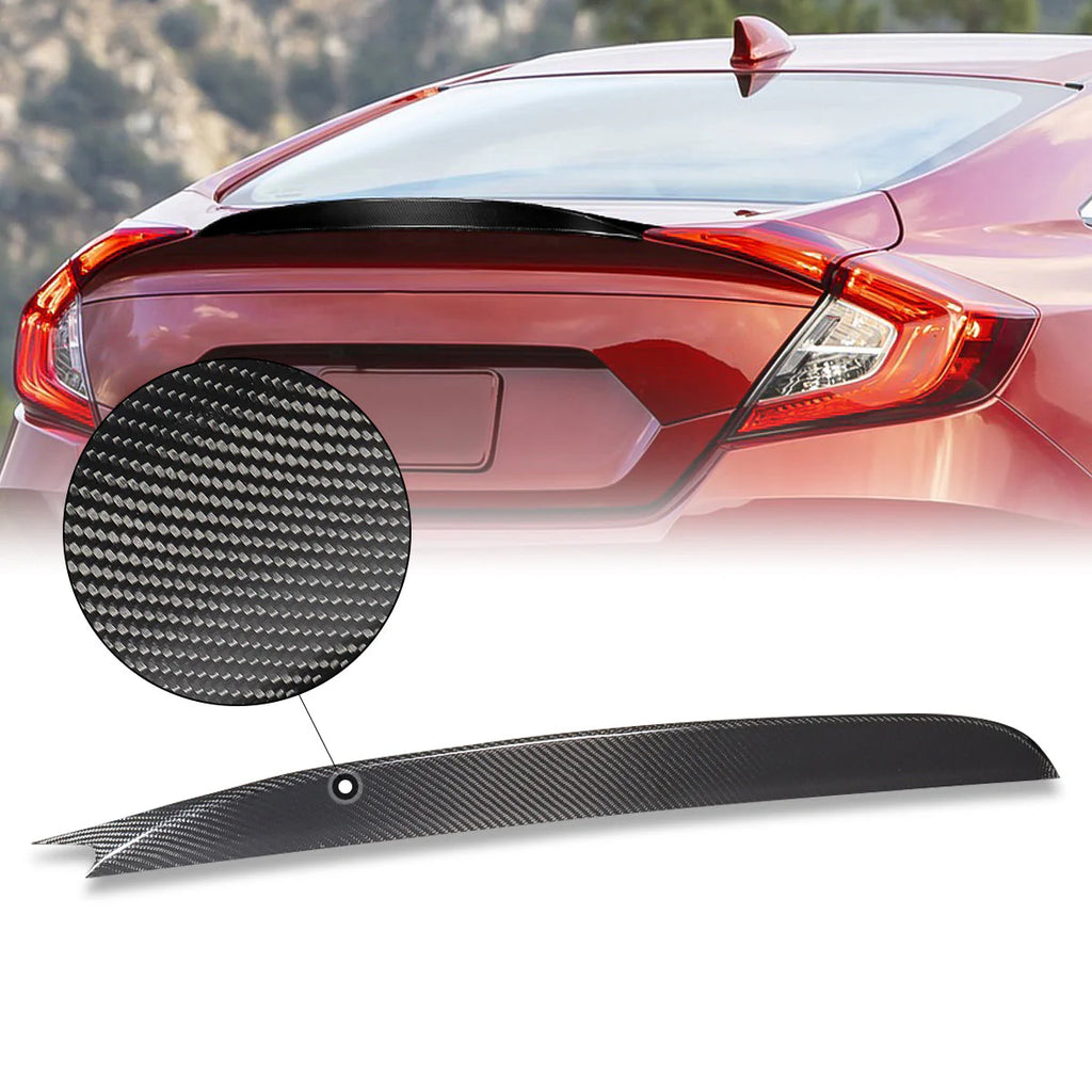 P-Type Carbon Fiber Rear Trunk Lid Spoiler 16-21 Honda Civic Sedan