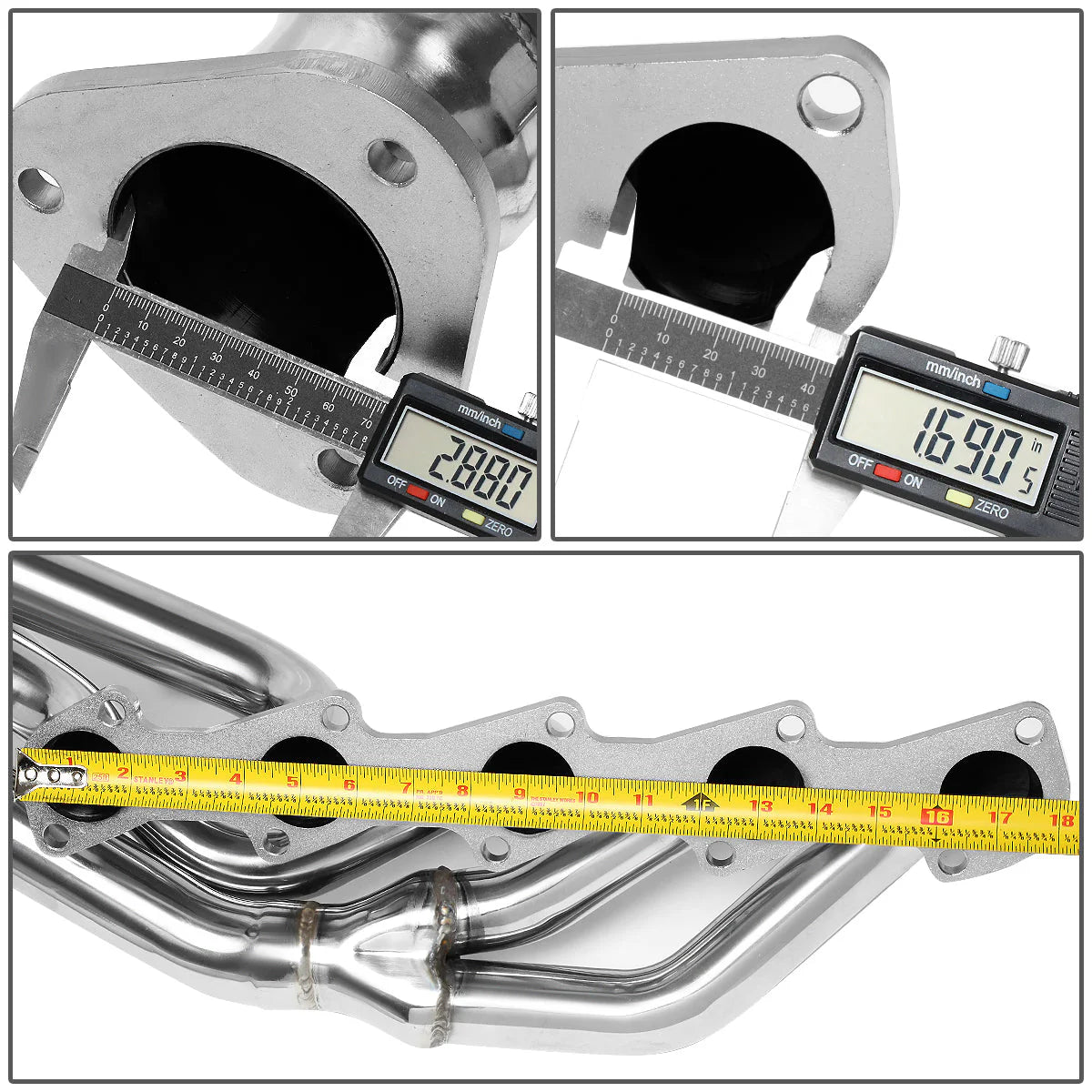 99-04 Ford F250 F350 Super Duty Tri-Y Long Tube Exhaust Header - Stainless Steel