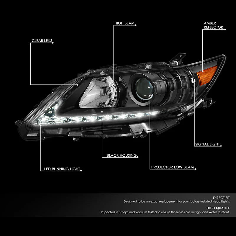 LED DRL Projector Headlights 13-15 Lexus ES300h, ES350