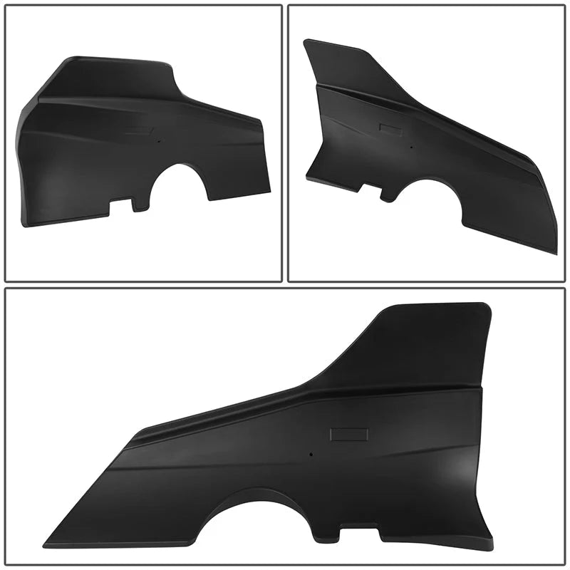 Pair Matte Black Rear Door Side Skirt Panel Splitters 17-22 Tesla Model 3