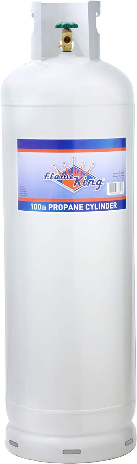2026 Steel Propane Tank Cylinder with POL Valve and Collar, Great for Mixed Heating Systems, Home fireplaces, Dryers and Grills-Flame King