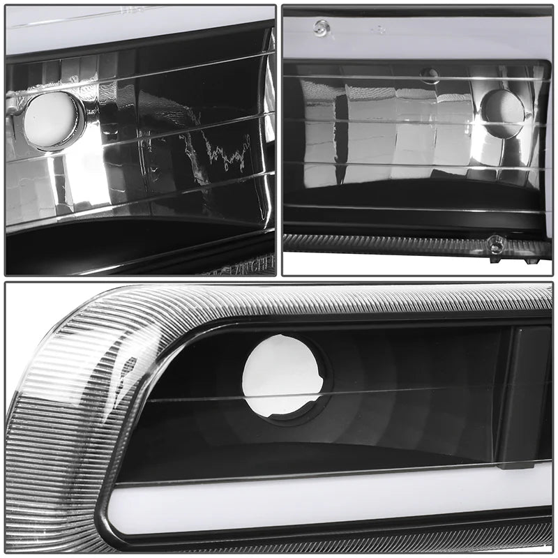LED DRL Headlights 99-02 Chevy Silverado 1500-3500, 00-06 Suburban 1500 2500 Tahoe