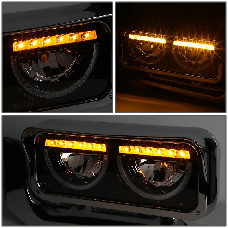 LED DRL Halo Headlights 81-88 Peterbilt 359, 87-07 379, 08-21 389