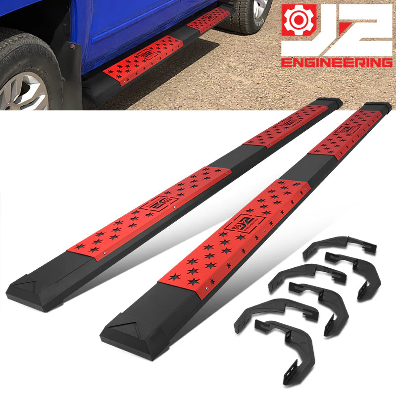 6 in. Wide Flat Step Running Boards 07-19 Chevy Silverado GMC Sierra Extended Cab