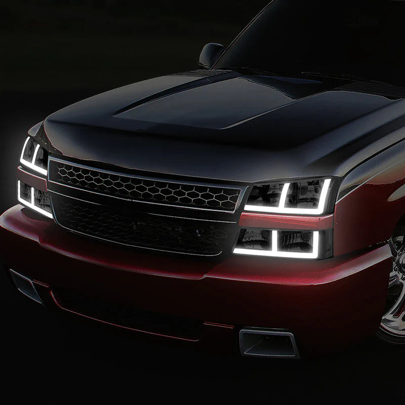 LED DRL Headlights 03-06 Chevy Avalanche Silverado 1500-3500 / HD