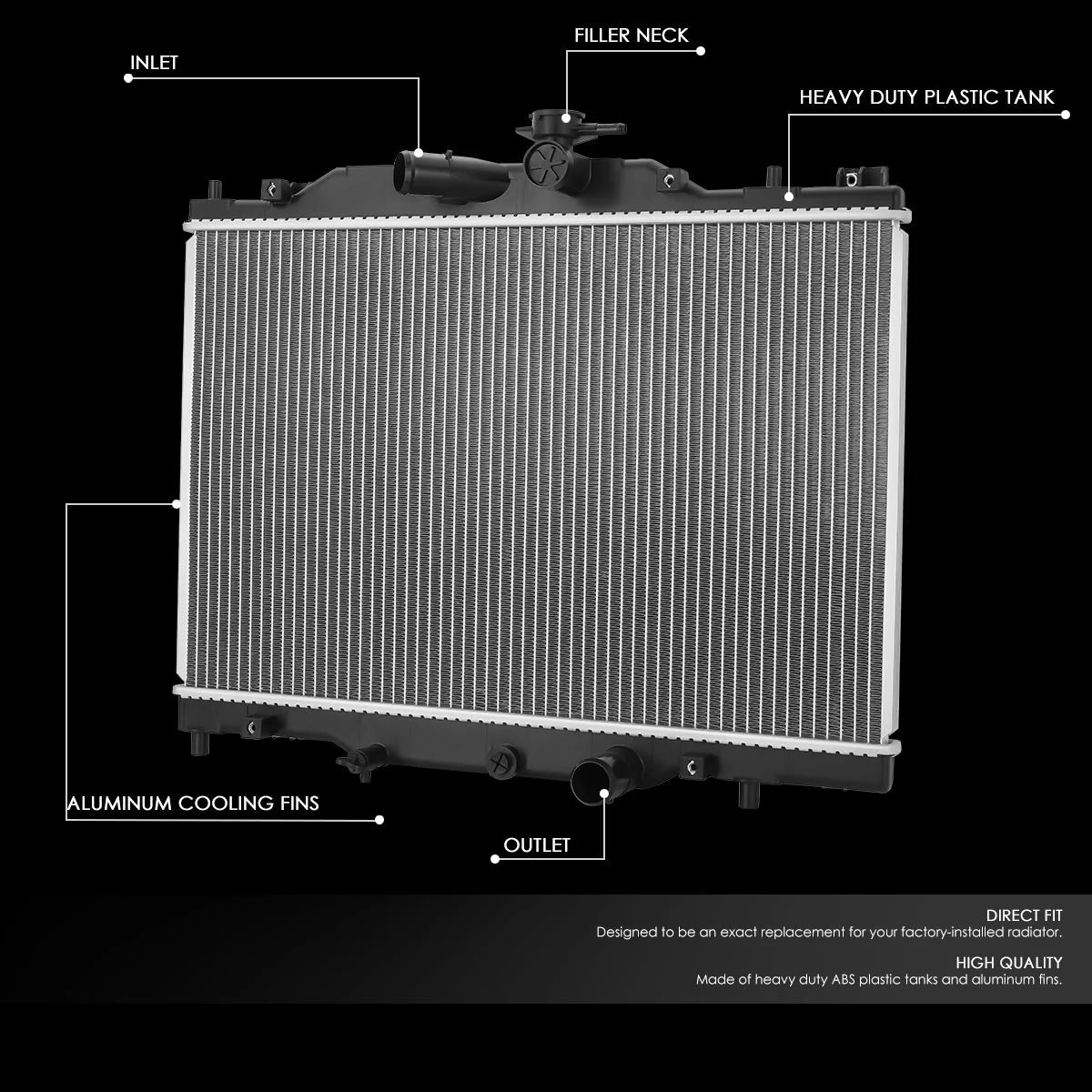 13585 Replacement Radiator 16-19 Mazda CX-3