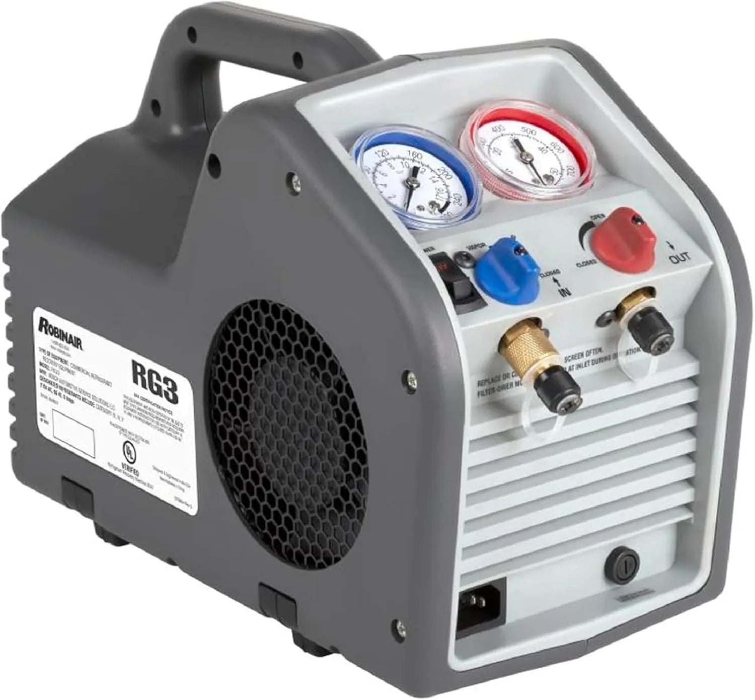2026 (Portable Refrigerant Recovery Machine – 115V, 60Hz, for Both Liquid and Vapor Refrigerant, White-Robinair