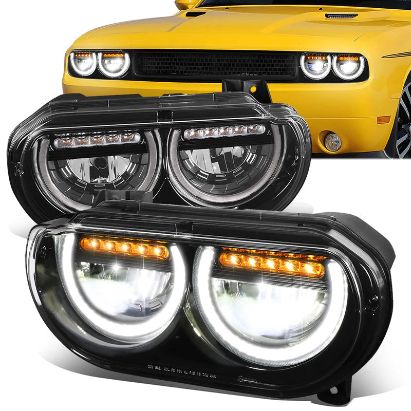 LED DRL Halo Headlights 08-14 Dodge Challenger