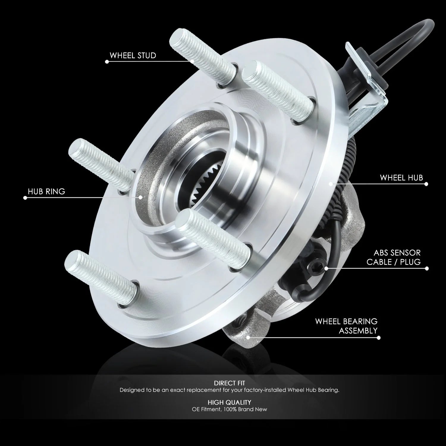 Front Left or Right Side Wheel Bearing & Hub Assembly 02-05 Ford Explorer, Mercury Mountaineer, Lincoln Aviator