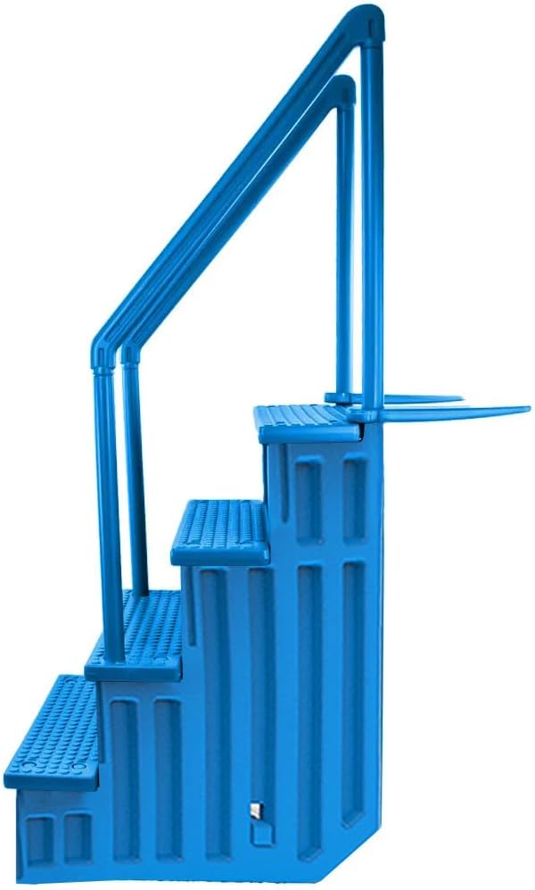2026 Select Anti-Slip in-Pool Steps | Gray | for Above Ground Swimming Pools | Can Mount to Decks 48′′ to 54′′ H | Safety Stairs Capacity Up to 300 lbs