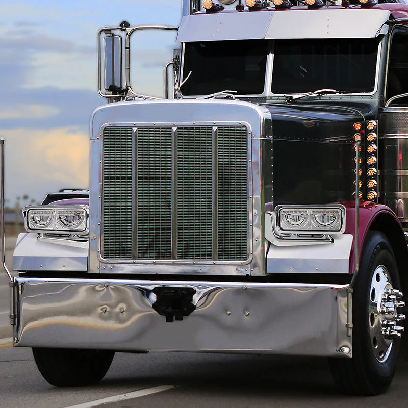 LED DRL Halo Headlights 81-88 Peterbilt 359, 87-07 379, 08-21 389