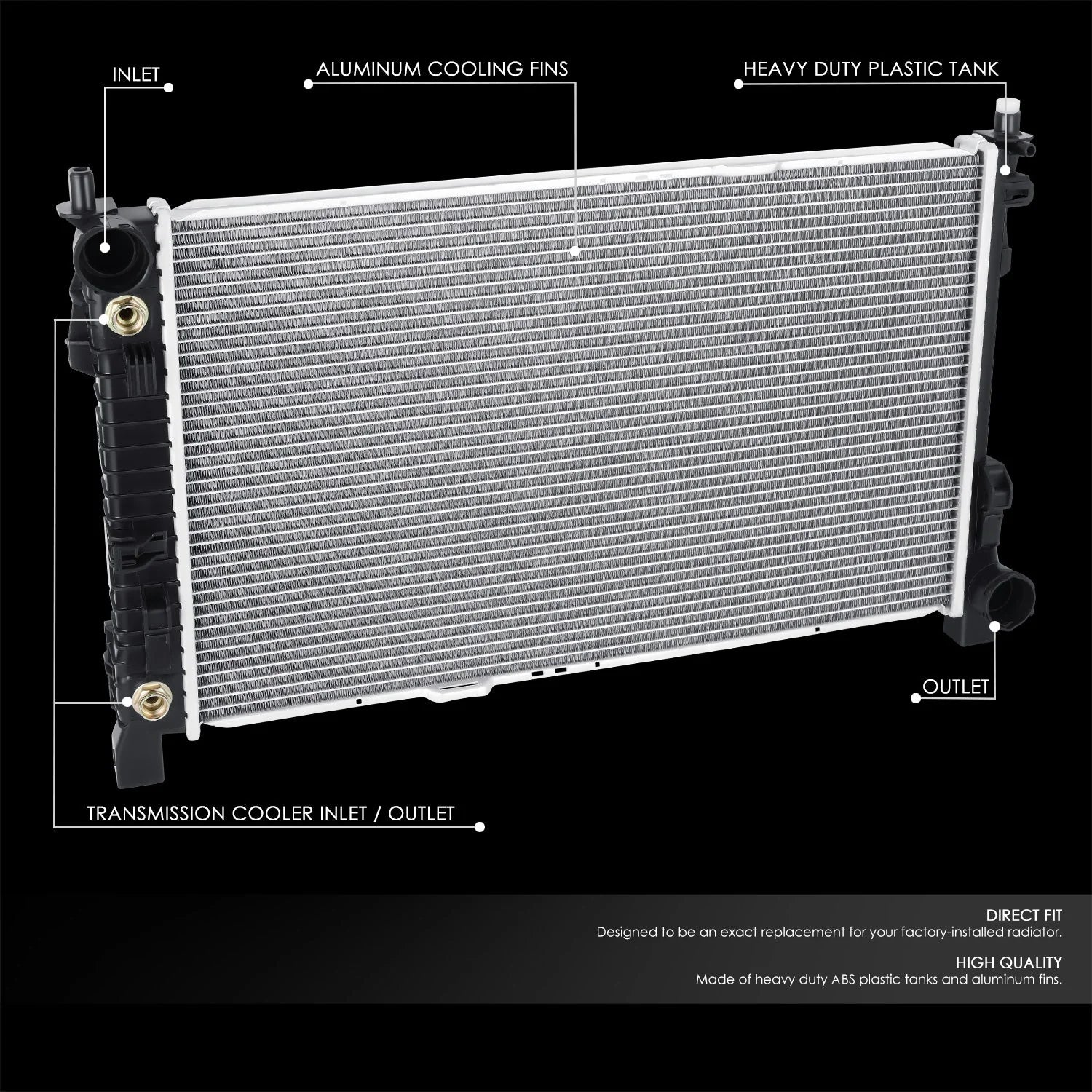13173 Replacement Radiator 05-07 Mercedes-Benz SLK350, 06-07 SLK280