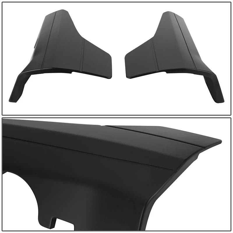 Pair Matte Black Rear Door Side Skirt Panel Splitters 17-22 Tesla Model 3