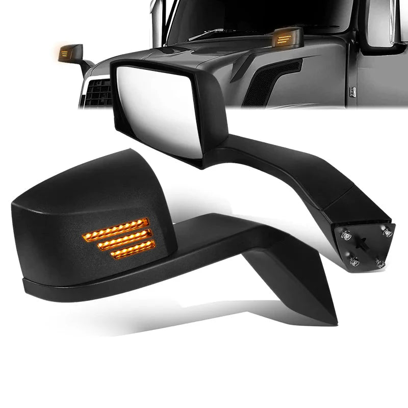 Performance Series Side Hood Mirrors (Black) 04-17 Volvo VN Series