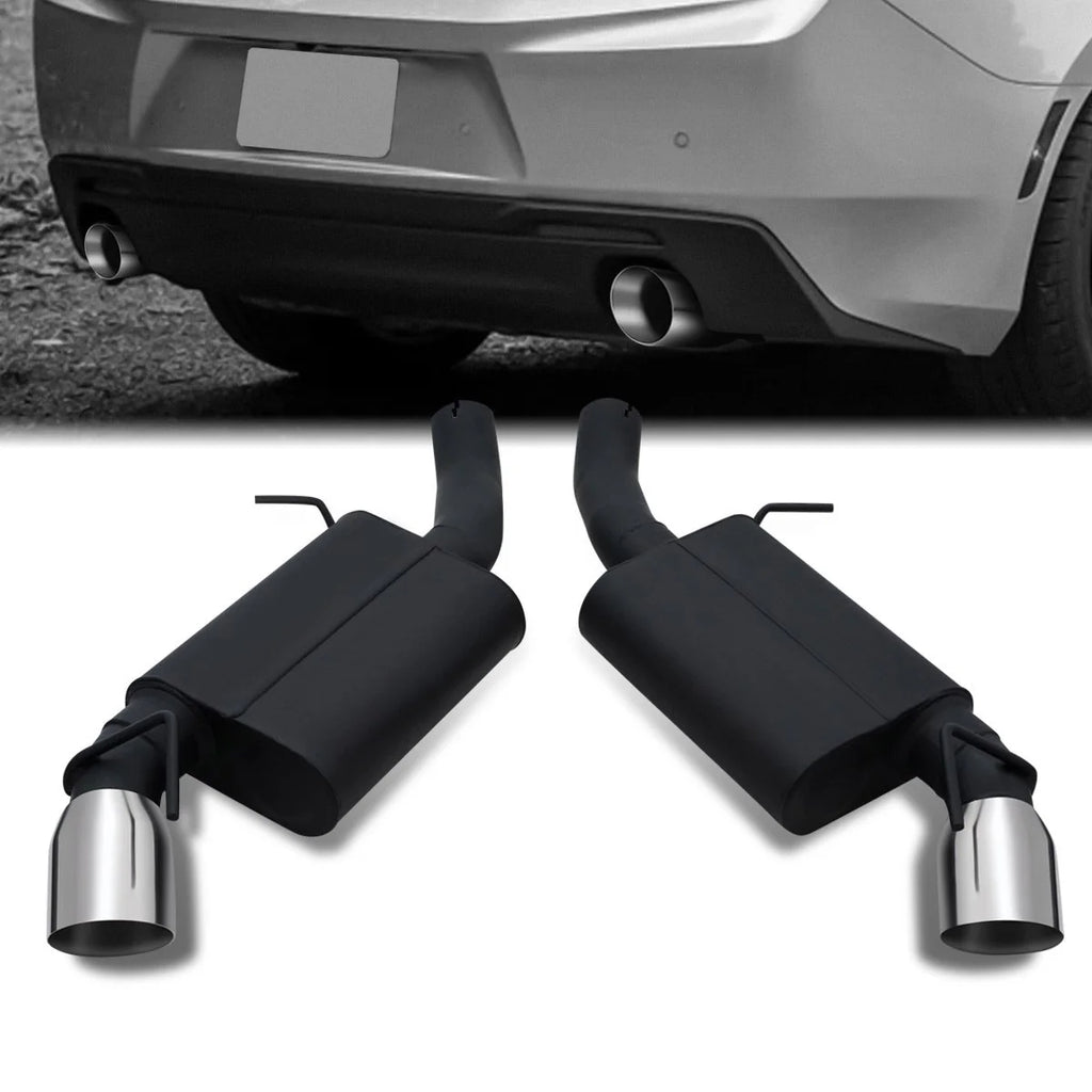 Axle-Back Exhaust System w/4 in. OD Stainless Steel Muffler Tip 16-19 Chevy Camaro SS 6.2L