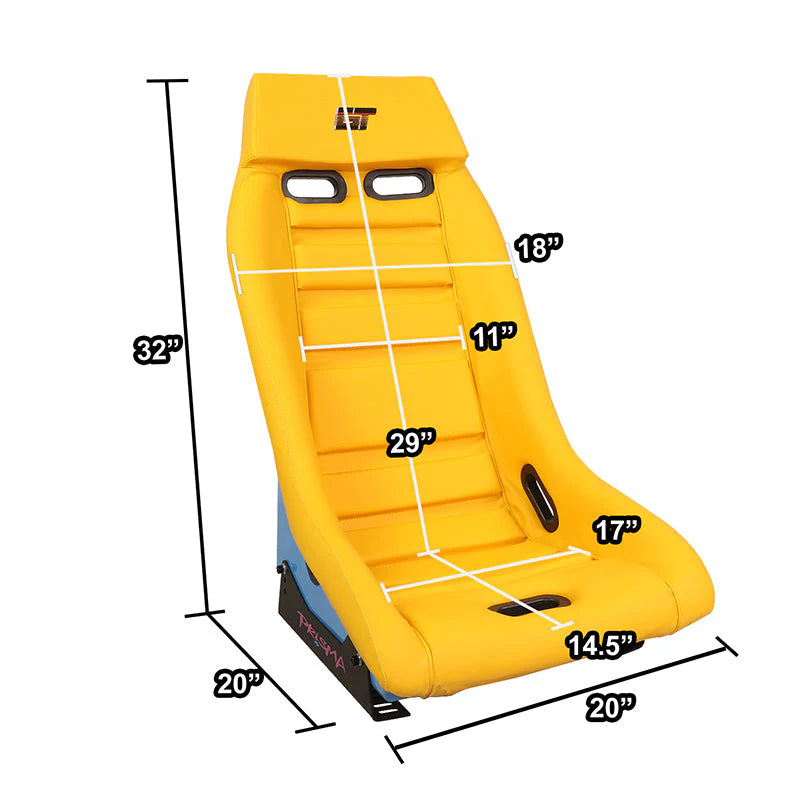 Vegan Leather Racing Bucket Seat Universal