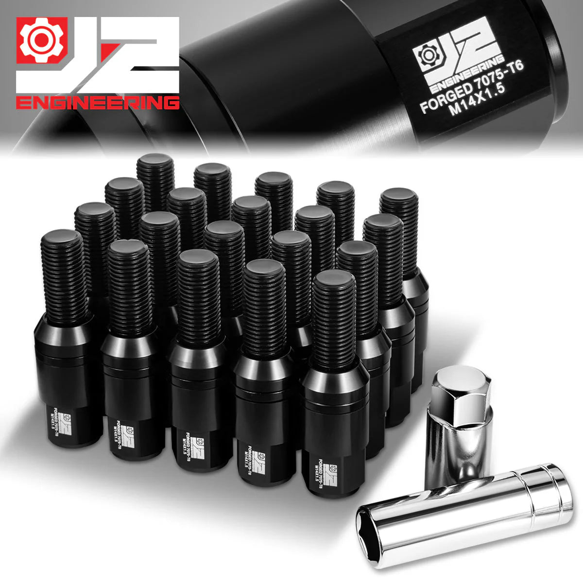 20 Pcs Aluminum M14x1.5 Thread Pitch Lug Nuts W/ 4 or 5 Lug M14x1.5 Thread