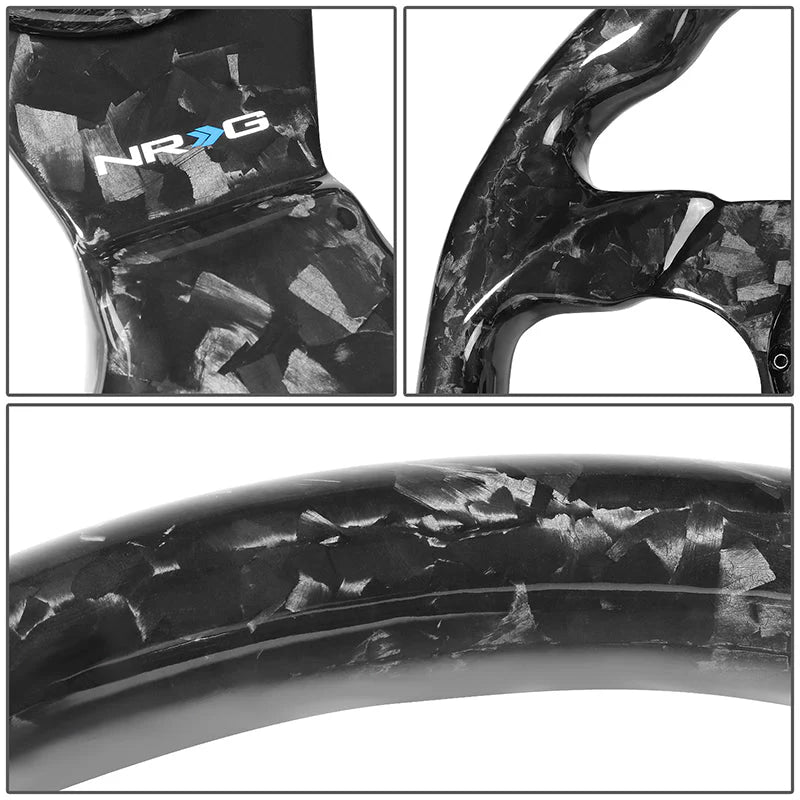 320mm Flat Bottom Carbon Fiber Spoke Steering Wheel Universal