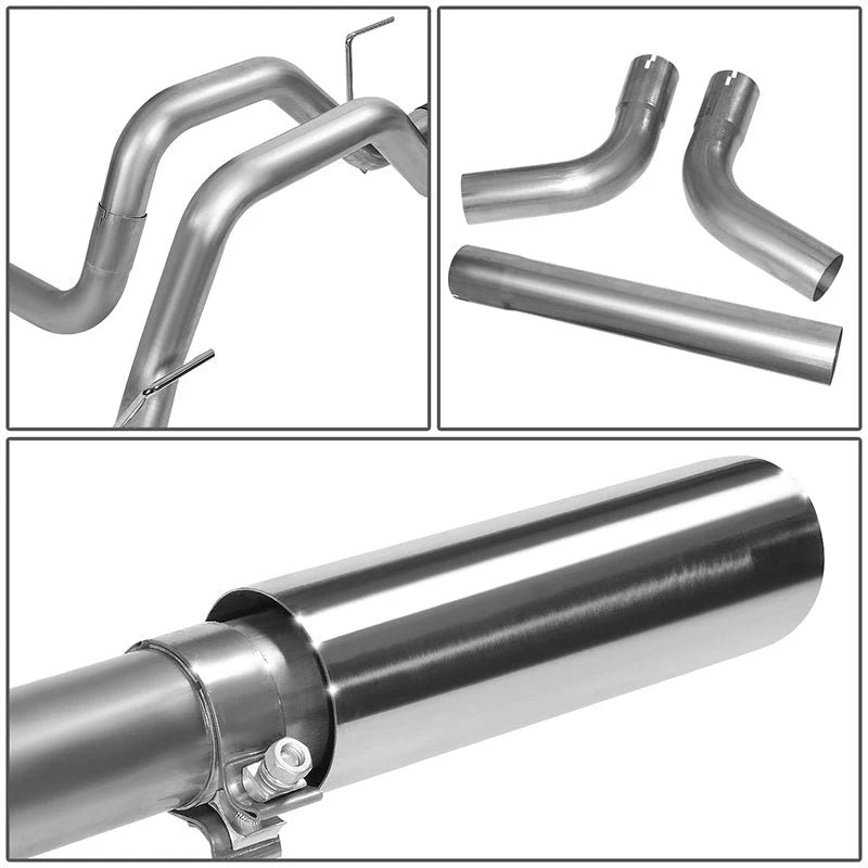 Cat-Back Exhaust w/3.5 in. OD Stainless Steel Muffler Tip 15-20 Ford F-150 2.7L 3.5L 5.0L