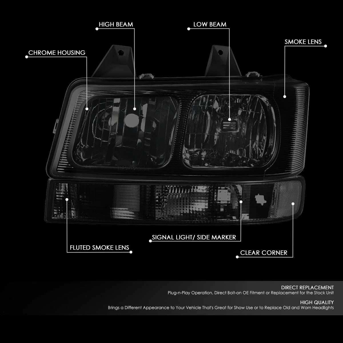 Factory Style Headlights 03-23 Chevrolet Express / GMC Savana 1500-4500
