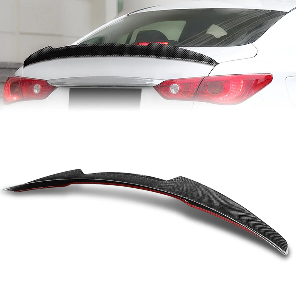 V-Style Carbon Fiber Rear Trunk Lid Spoiler 14-21 Infiniti Q50