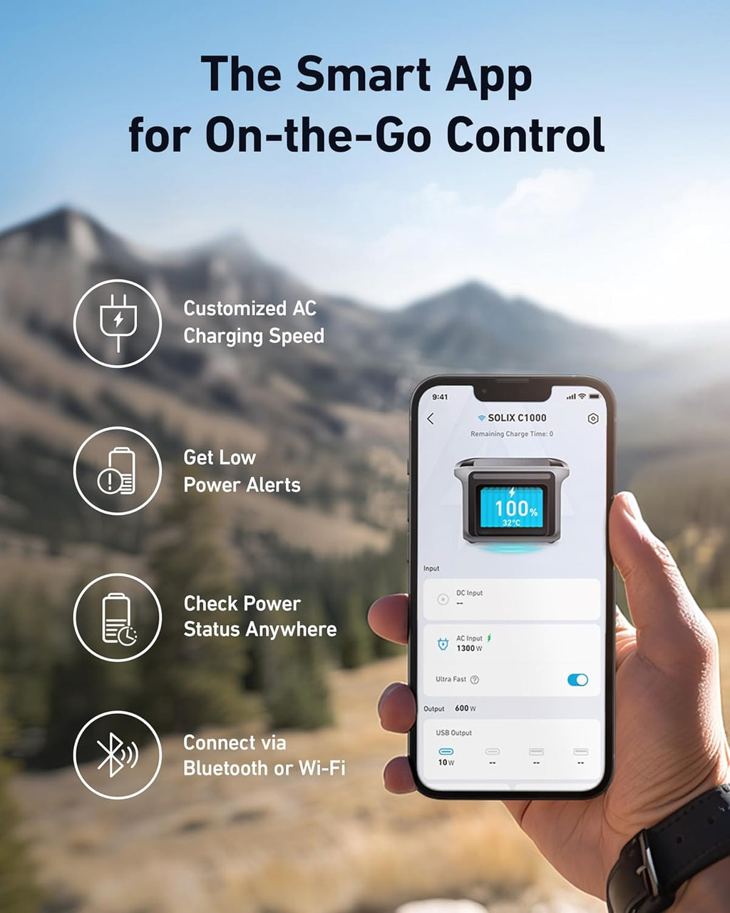 2026 Anker SOLIX C1000 Portable Power Station with 200W Solar Panel, 1800W Solar Generator, 1056wh LFP (LiFePO4) Battery, 6 AC Outlets, Up to 2400W for Home, Power Outages, and Outdoor Camping