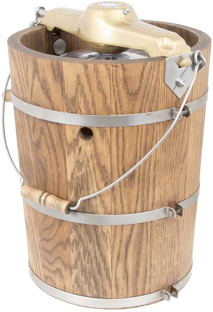 2026 6 qt Country Ice Cream Maker – Classic Wooden Tub – Hand Crank