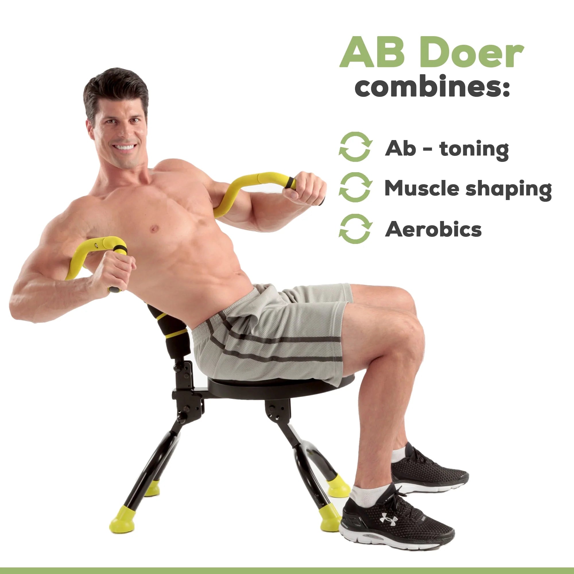 2026 Doer 360 Fitness System with 6 Pack Back Roller Provides an Abdominal and Total Body Workout with Aerobics to Burn Calories and Work Muscles Simultaneously.