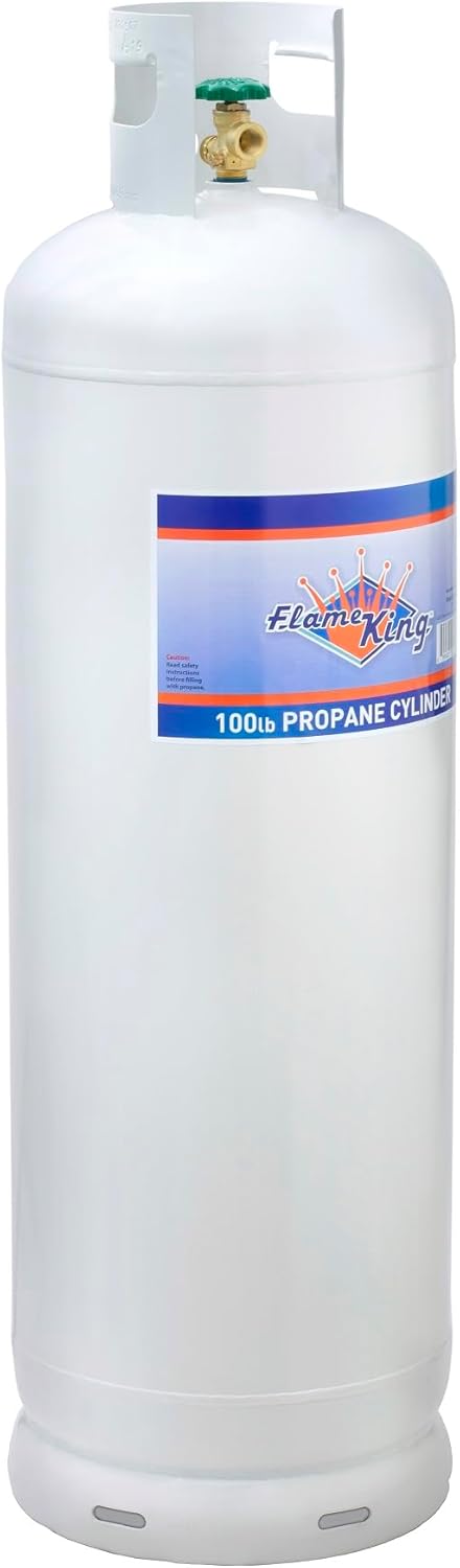 2026 Steel Propane Tank Cylinder with POL Valve and Collar, Great for Mixed Heating Systems, Home fireplaces, Dryers and Grills-Flame King