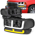 LED DRL Switchback Headlights 99-06 GMC Sierra 1500-3500 Yukon