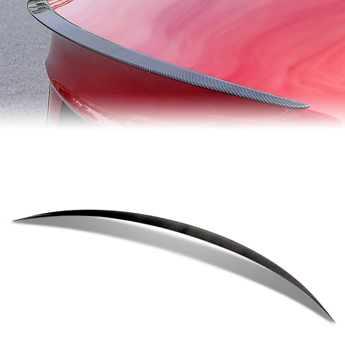 OE-Style Carbon Fiber Rear Trunk Lid Spoiler 17-22 Tesla 3