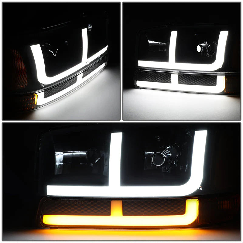 LED DRL Switchback Headlights 99-06 GMC Sierra 1500-3500 Yukon