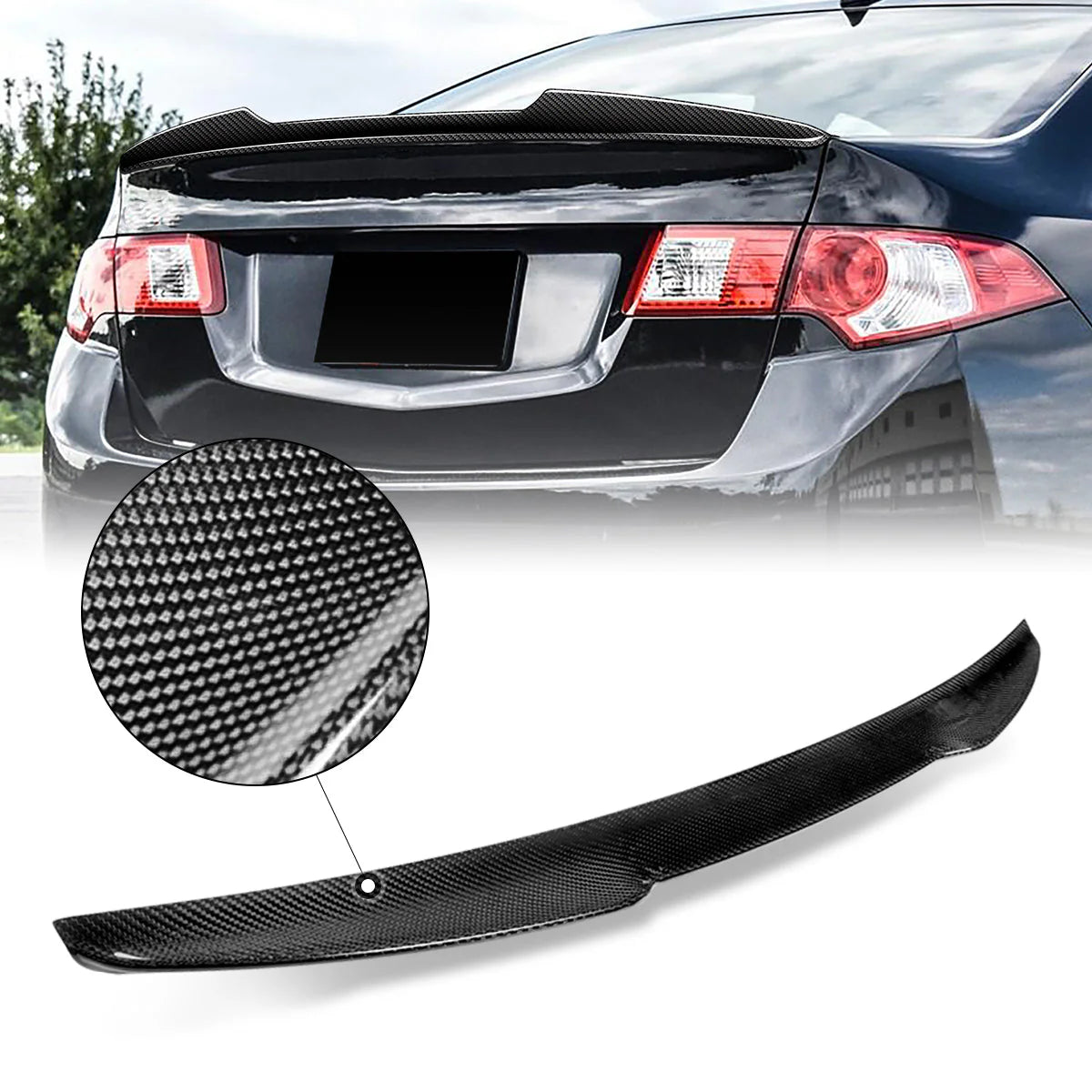 V-Style Carbon Fiber Rear Trunk Lid Spoiler 09-14 Acura TSX